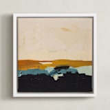 "Yellow Seascape" - Art Print in White by Caryn Owen - Framed Canvas