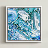 "Metallic abstract marble art" - Art Print in White by Oana Prints - Framed Canvas