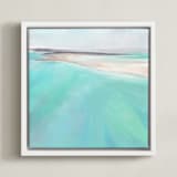 "Aqua Waters" - Art Print in White by Elizabeth Sabine - Framed Canvas