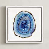 "Sliced" - Art Print in blue by Kelsey McNatt - Framed Canvas