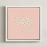 "Happy Camel" - Art Print in Bubblegum by Ellen Schlegelmilch - Framed Canvas