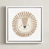 "Animal Faces 1" - Art Print in Brown by Teju Reval - Framed Canvas