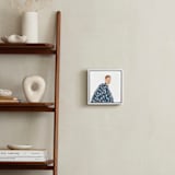 "A girl with a coat" - Art Print in Dark Chambray by Efrat Ofek - In a Room
