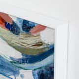 "Yin & Yang I" - Art Print in Indigo + Orange by Mary Gaspar - Frame Close-up