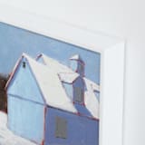 "Linen Snow" - Art Print in Ice Blue by Carol C. Young - Frame Close-up