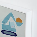 "Vehicles Bull Dozer" - Art Print in Blue by Lori Wemple - Frame Close-up