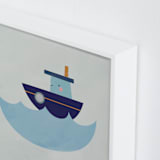 "Vehicles Boat" - Art Print in blue by Lori Wemple - Frame Close-up
