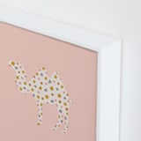 "Happy Camel" - Art Print in Bubblegum by Ellen Schlegelmilch - Frame Close-up