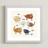 "Surprised Puppies" - Art Print in Desert Brown by Alisa Galitsyna - Framed