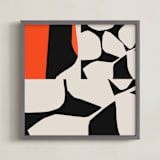 "Three Ponds" - Art Print in Putty by Deborah Velasquez - Framed