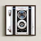 "Mid-Century Moments" - Art Print in Silver by Sheila Corcoran - Framed