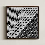 "Squares and Lines" - Art Print in Urban Grey by Brian Collins - Framed