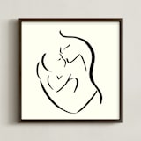"Mama's arms" - Art Print in monochrome by Keely Norton Owendoff - Framed