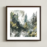 "Forest Mist" - Art Print in White by Anne Kostecki - Framed