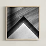 "Shadow Geometry #2" - Art Print in Shades Grey by Van Tsao - Framed