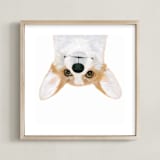 "just being a corgi" - Art Print in ginger by Deborah Chou - Framed