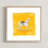 "Saffron Rockabye Baby " - Art Print in bright yellow by Zoe Pappenheimer - Framed