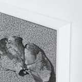 "Don't Worry, Be Happy III" - Art Print in Black and White by Annie Seaton - Frame Close-up