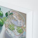 "Cut Glass and Limes" - Art Print in Lime Green by Jenny Westenhofer - Frame Close-up