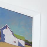 "Main Road Barn" - Art Print in Robin's Egg by Carol C. Young - Frame Close-up