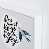 "Fly" - Art Print in Dove by Lori Wemple - Frame Close-up