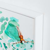 "Float" - Art Print in Aqua by Betty Hatchett - Frame Close-up