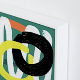 "Feather Step Modern " - Art Print in Teal Green by Amantha Tsaros - Frame Close-up