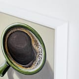 "Morning Coffee" - Art Print in Deep Roast and Olive by Amber Piacentine - Frame Close-up