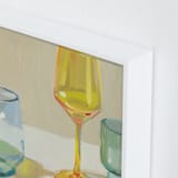 "Rainbow Glassware II" - Art Print in Goldenrod by Jenny Westenhofer - Frame Close-up