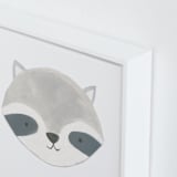 "Animal Faces 3" - Art Print in Grey by Teju Reval - Frame Close-up