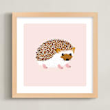 "Little Hedgehog" - Art Print in Blush by Genna Blackburn - Framed