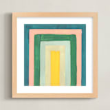 "Rainbow Twist 2" - Art Print in Turquoise by Lindsay Megahed - Framed