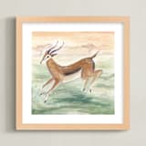 "Antelope" - Art Print in Meadow green by Emilie Simpson - Framed