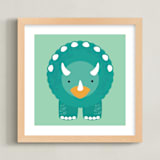 "Lil Dinosaur 1" - Art Print in Ocean by Itsy Belle Studio - Framed