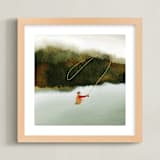 "Cast of One" - Art Print in crisp green by Shannon - Framed