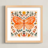 "Colorful Butterfly" - Art Print in Tangerine by Angel Walker - Framed