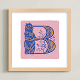 "Animal Alphabet 2" - Art Print in Dusty Pink by Lia Geeter - Framed