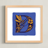 "Animal Alphabet 4" - Art Print in Royal by Lia Geeter - Framed