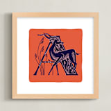 "Animal Alphabet 1" - Art Print in Coral by Lia Geeter - Framed