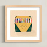 "Vintage Crayon Box - Things We Kept" - Art Print in Emerald Green by Erum Khalili Art - Framed