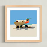 "Toy Jet" - Art Print in Blue by John Andrew Ward - Framed