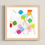 "Rainbow Lollies" - Art Print in Hot Pink by Jenny Westenhofer - Framed