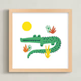"Basking In The Sun" - Art Print in Alligator Green by Oscar and Emma - Karly Depew - Framed