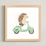 "Fast Riders II" - Art Print in Sage by Francisca Reyes - Framed