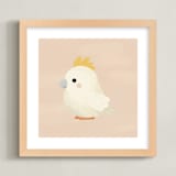 "Tropical Birds Cockatoo" - Art Print in Peach by Diana Pinnell - Framed