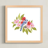 "Blue Jay Design" - Art Print in Lavender by Rushmi - Framed