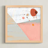 "Line Dancing" - Art Print in Grapefruit by Laura Mitchell - Framed