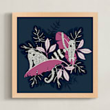 "Welcome to the Jungle | Two Monkeys" - Art Print in navy by Karoline Richardt - Framed