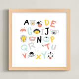 "Animal ABCs" - Art Print in White by Milk House Kids - Framed