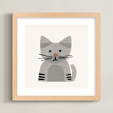 "Paper Pets 1" - Art Print in Tabby by Carrie Moradi - Framed